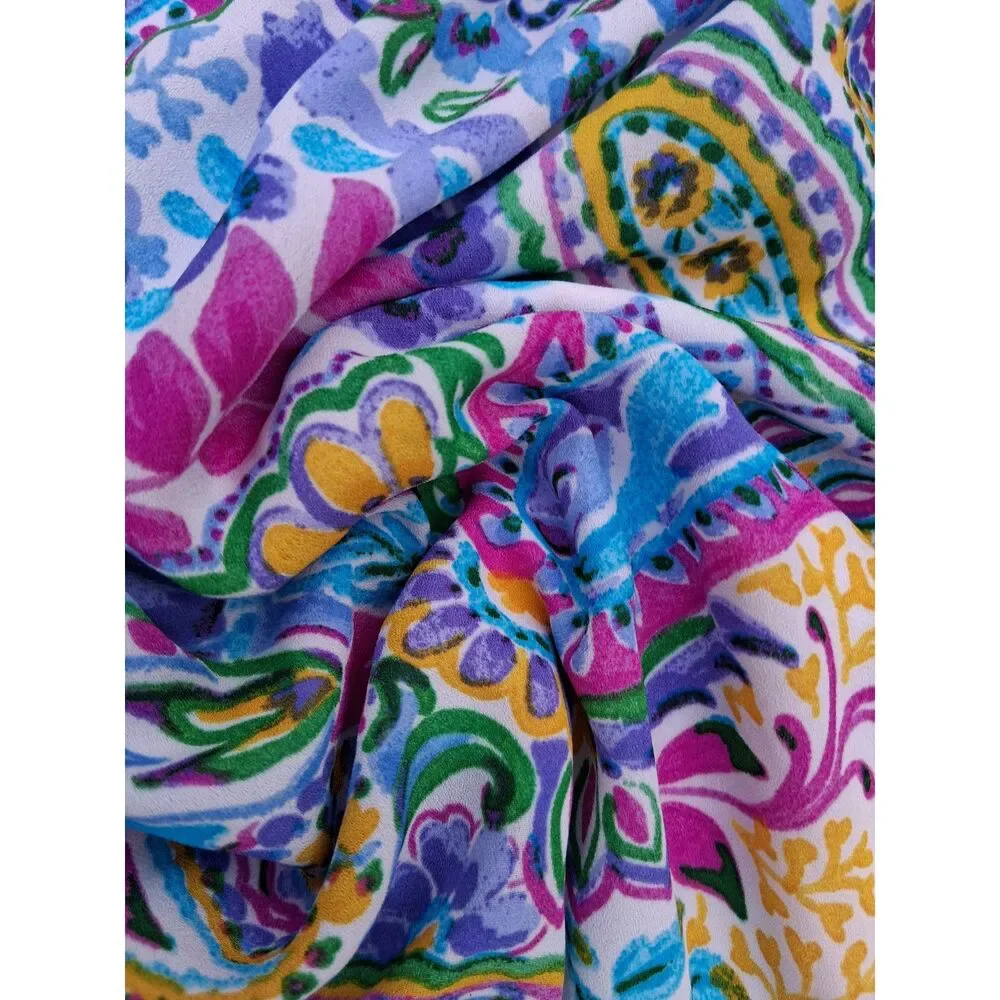 Cato Plus Size 22/24W Blue Pink Paisley Tiered Midi Dress - Boho - Picture 3 of 5